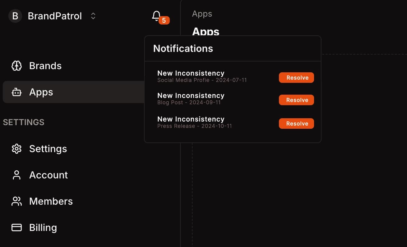 Consistency Alerts Dashboard
